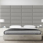 Panneau décoratif tête de lit - mur capitonné vant - tissu beige 91cm Panneau décoratif tête de lit - mur capitonné vant - tissu beige 91cm