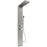 Panneau de douche en acier inoxydable 4 fonctions pluie, cascade, jets de massage acier inoxydable bross ...