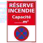 Panneau interdiction de stationner r�serve incendie ? signalisation s�curit� feu ? adh�sif 450 x 630 ...