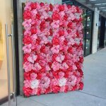 Panneau de mur de fleur artificiel 3d - ensemble de 6, 23. 62 15. 74 pouces panneau de mur de dos de ...