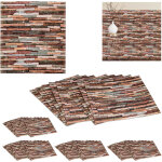Relaxdays - panneaux muraux, jeu de 50, auto collants, dcouper, 3d, revtement mural, effet pierre, ...
