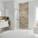 Panneau mural parement clair, revtement pour douche et salle de bain, dcodesign dcor schulte 100 x ...