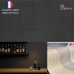 Panneau mural souple effet travertin noir ? decopine ? pierre naturelle ? 60x120 cm ? lot de 4 ? 3, 12 ...