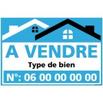 Panneau a vendre personnalisable bleu ? akylux 3, 5 mm ? 600x400 mm avec ?illets