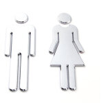 Panneaux de porte de toilettes (hommes et femmes) 2 pi�ces - panneaux argent�s pour les toilettes d'h�tels, ...