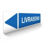 Panneau de signalisation pour parking  livraisons gauche - 48 x 10 cm