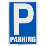 Panneau de stationnement pvc, 30x20 cm, blanc et bleu, r�sistant aux intemp�ries, facile � installer ...