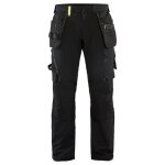 Pantalon artisan stretch 4d blaklader 1522 - noir / jaune - 38 - jambes standards