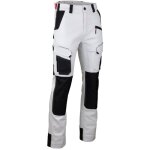 Pantalon cellule stretch bicolore avec poches genouill�res - blanc / gris nuit - t. 50 - lma - 1870 - ...