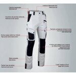 Pantalon cellule stretch bicolore avec poches genouillres - blanc / gris nuit - t. 54 - lma - 1870 - ...