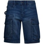 Diadora - bermuda de travail en jean stone cargo light - bleu / vert l - fr (44 / 46) - us (33)
