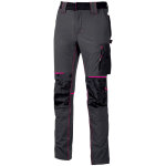U - power - pantalon de travail stretch multipoches femme atom - gris / fuchsia s - fr (38 / 40) - eu ...