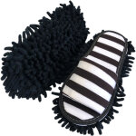 Pantoufles de sol en velours � bout ouvert, pratiques et douces, pour le nettoyage des sols.