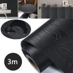 Papier adh�sif d�coratif noir 40x300cm ? vinyle pvc auto - adh�sif pour meubles et murs ? facile � appliquer ...