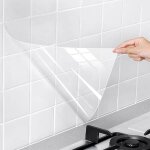 Papier adh�sif transparent pour la protection des cr�dences, murs et �tag�res de cuisine. imperm�able ...