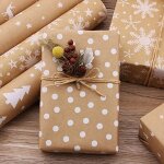 Papier cadeau noel kraft, papier kraft d'emballage couleur, épaisv papier cadeau noel chic marron traditionnel ... Papier cadeau noel kraft, papier kraft d'emballage couleur, épaisv papier cadeau noel chic marron traditionnel ...