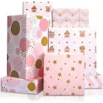 Papier cadeau rose, emballage cadeau papier anniversaires, papier cadeau enfant fille, papier d'emballage ...