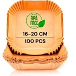 Papier cuisson air fryer, pour friteuse sans huile, 100 units, 16 - 20 cm, bpa free, jetable, pour four, ...