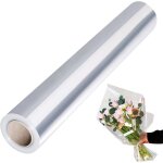Papier d?emballage transparent?80 cm x 30 m papier cadeau transparent cellophane transparent?pour fleurs, ...