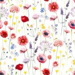 A. s. creations - papier peint floral color� fond blanc tapisserie � fleurs style campagne papier peint ...