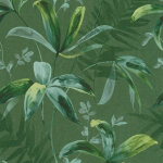 A. s. creations - papier peint moderne vert motif tropical tapisserie jungle aquarelle pour salon chic ...