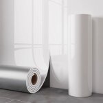 Papier peint autocollant imitation carrelage marbre blanc porcelaine brillant, 60 cm x 3 m, stickers ...