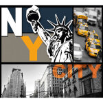 A. s. creations - papier peint bande décorative new york tapisserie bleu & gris & jaune pour chambre ... A. s. creations - papier peint bande décorative new york tapisserie bleu & gris & jaune pour chambre ...