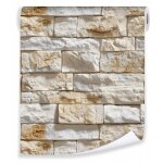 Papier peint beige structure murale en briques sur mur molletonn� salon chambre coucher