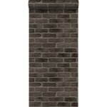 Papier peint brique brun fonc� estahome