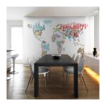 Paris prix - papier peint 'carte monde en fran�ais' 193 x 250 cm