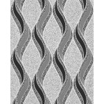 Papier peint graphique edem 1025 - 16 aspect cr�pi granit mouchet� lignes ondul�es et ornements gris ...