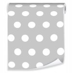 Papier peint gris � pois pour d�corer les murs d'une chambre d'enfant ou d'un salon ? rouleau 0, 5 x ...