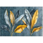 Papier peint intiss� feuilles dor�es de bananier, d�coration moderne pour le salon, la chambre � coucher, ...