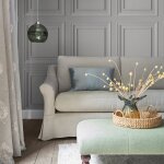 Papier peint intiss� laura ashley redbrook wood panel pale steel 1005 x 52cm gris