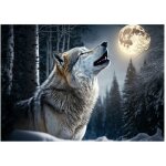 Papier peint panoramique loup for�t lune d�coration murale animale ? 250 x 175 cm wallarena