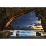 Papier peint panoramique paysage nouvelle zlande | tapisserie panoramique bord de mer et grotte | papier ...