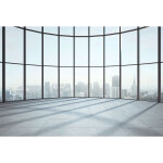 Papier peint panoramique urbain trompe l'oeil | tapisserie panoramique gris pour salon | papiers peints ...