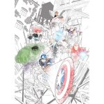 Poster gant intiss avengers attack - 200 x 280 cm