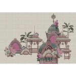 Papier peint panoramique zen � motif monuments indiens tapisserie panoramique oriental abstrait papier ...