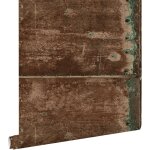 Estahome - papier peint plaques métalliques brun rouille Estahome - papier peint plaques métalliques brun rouille