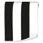 Papier peint � rayures noires et blanches, d�coration murale moderne pour le salon ? rouleau 0, 5 x 10 ...