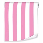 Papier peint � rayures roses pour une d�coration moderne des murs du salon ou de la chambre � coucher ...