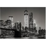 Papier peint ville de nuit en noir et blanc, d�coration murale ? 350 x 250 cm wallarena