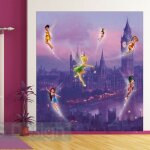 Ag art - papier peint xl intisse f�e clochette � londres disney fairies 180x202 cm
