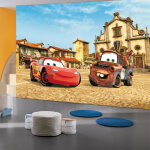 Papier peint xxl intisse flash mcqueen et martin cars disney 360x270 cm