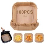 Papier sulfuris� pour air fryer, 100 pi�ces 16cm papier cuisson air fryer paper liner, jetable antiadh�sive ...