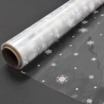 Papier transparent emballage (motif de flocon de neige) - 40cm x 30m papier cadeau transparent pour emballage ...