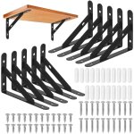 Paquet de 10 supports muraux, tr�pied robuste, equerre etagere murale, support d'�tag�re � 90 degr�s, ...