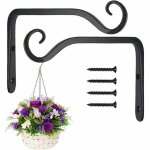 Alovez - paquet de 2 crochets de suspension muraux noirs, supports de panier suspendu en fer forgé en ... Alovez - paquet de 2 crochets de suspension muraux noirs, supports de panier suspendu en fer forgé en ...
