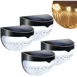 Paquet de 4 lampes solaires de pont, appliques murales solaires, �clairage d'ext�rieur �tanche, lampe ...